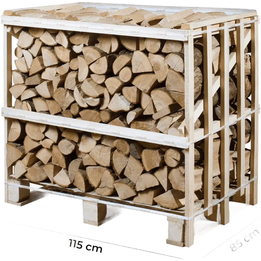 Brennholz Hartholz-Mix 25 cm | Buche/Eiche/Esche | Palette 1 RM
