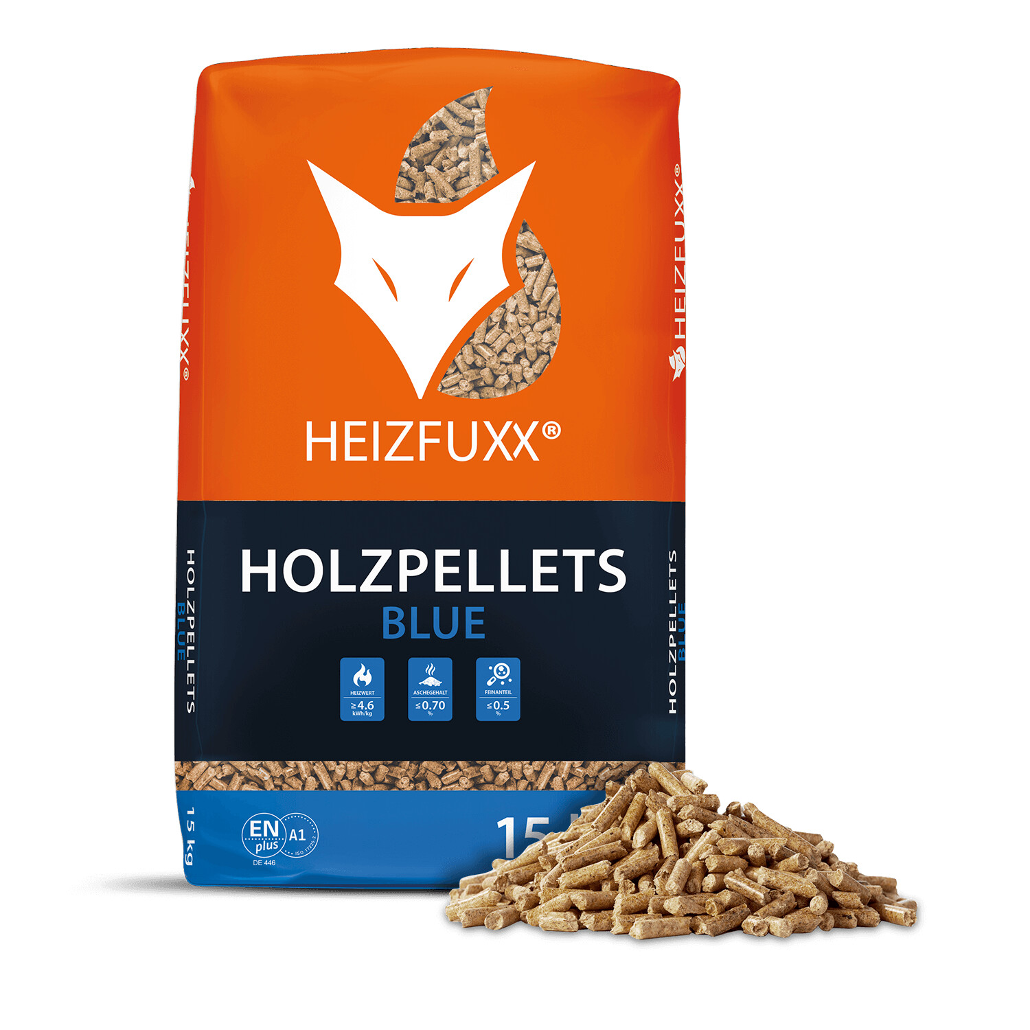 Heizfuxx Holzpellets Blue 65 x 15 kg Palette (975 kg) – ENplus A1 Premium Pellets - Image 3